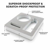 Insert en mousse EVA floquée gravé sur mesure par CNC, antichoc, pour emballage de précision d'instruments
