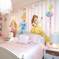 Autocollants muraux 3D Décoration de la maison Chambre d'enfants Papier peint à motifs de personnages de dessins animés, Style princesse pastel, Produit 100% personnalisé