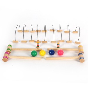 Ensemble <span class=keywords><strong>de</strong></span> <span class=keywords><strong>croquet</strong></span> en bois pour l'extérieur, <span class=keywords><strong>jeu</strong></span> <span class=keywords><strong>de</strong></span> pelouse pour enfants et adultes, sport familial, marteau, balle, buts, jardin, fête, jouet amusant - Product Image 2