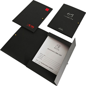 Fournitures de bureau, dossiers de présentation personnalisés avec couleur et logo, dossiers de classement en carton avec fermeture à bouton - Product Image 2