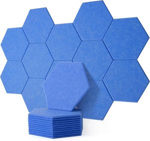 Azulejos acústicos hexagonales autoadhesivos de alta densidad, paneles de insonorización modernos para estudio doméstico, ahorro de espacio, absorción de sonido - Product Image 2