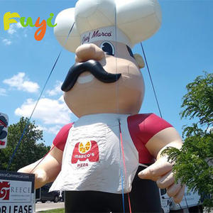 Model Koki Kartun Tiup Berkualitas Tinggi Warna Putih untuk Promosi Luar Ruangan dan Iklan - Product Image 1