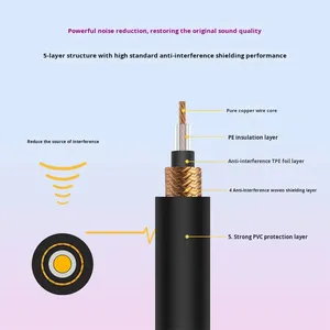 สายสัญญาณเสียงทองแดง <span class=keywords><strong>1</strong></span>/<span class=keywords><strong>4</strong></span> นิ้ว TS 6.35 มม. สำหรับกีตาร์ สายเชื่อมต่อเอฟเฟคกีตาร์ ลดสัญญาณรบกวน ป้องกันสัญญาณรบกวน - Product Image 2