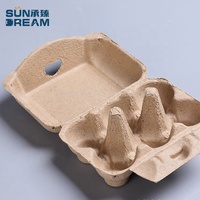Impression de logo personnalisé blanc jaune marron 6 pièces pâte à papier papier dégradable 6 œufs cartons d'œufs dégradables bon marché en vrac