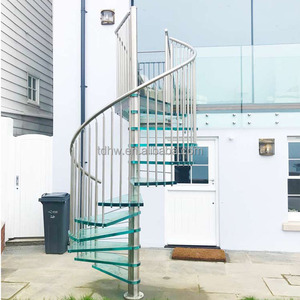 <span class=keywords><strong>Escaleras</strong></span> en Espiral <span class=keywords><strong>de</strong></span> <span class=keywords><strong>Diseño</strong></span> Moderno que Ahorran Espacio con Barandilla <span class=keywords><strong>de</strong></span> Vidrio - Product Image 4