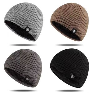Knitted Ski Cap Khaki <b>Warm</b> Winter <b>Hat</b> With Snowflake Logo Adult Unisex - Product Image 5