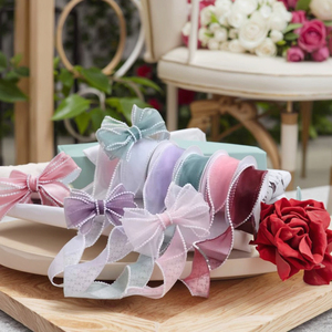 Cinta de poliéster creativa con efecto nácar y diseño de cola de pez, rollo de hilo para lazos y <span class=keywords><strong>flores</strong></span>, decoración para el Día de San Valentín, embalaje para cajas de regalo - Product Image 1