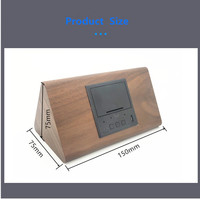 Kantoor spraakgestuurde houten LED-bureauklok met kalender, modern design voor woonkamer en keuken