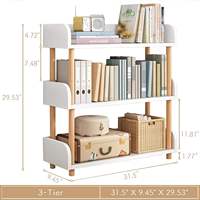Étagère ouverte moderne en bois avec cadre en bois massif, unité de rangement à 3 niveaux pour salon et maison