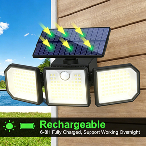 2 Pacchi di Lampade Solari <span class=keywords><strong>a</strong></span> Tre Teste IP65 con Sensore di Movimento, Faretto Girevole <span class=keywords><strong>a</strong></span> 270 Gradi per Illuminazione Paesaggistica e Vialetti <span class=keywords><strong>da</strong></span> <span class=keywords><strong>Giardino</strong></span> - Product Image 3