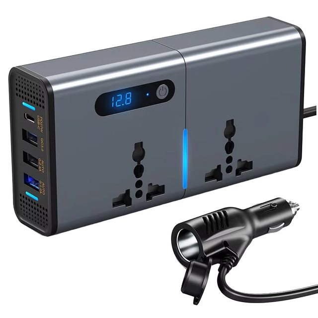 Automotive Power Inverter DC 12V to AC 220V 30W PD Quick Charger 3 USB Sine Wave Output Converter AC Universal Socket Model 7612
