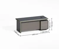 Meubles de bureau commerciaux, bureau de direction moderne en forme de L, table de manager avec armoire de rangement, personnalisable