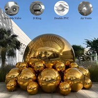 Grandes boules brillantes en PVC colorées, sphères réfléchissantes gonflables pour la décoration de Noël, de mariages et de fêtes, boule miroir gonflable géante