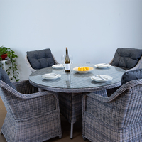 Vente en gros d'une table à manger ronde de jardin avec 4 fauteuils Mobilier d'extérieur chinois en rotin et osier pour patio