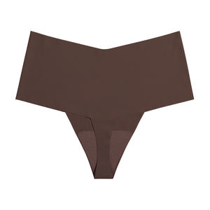 Tanga sin Costuras de Tiro Medio Estilo Europeo Americano, Sexy, de Seda Helada, Transpirable, Antibacteriana, de Secado Rápido, Bragas Tejidas para Mujer con Logotipo - Product Image 6