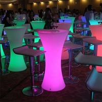 Table de bar moderne pour boîte de nuit commerciale, vente chaude, tables à cocktails LED personnalisées et lumineuses, écologiques, pour cave à vin et extérieur