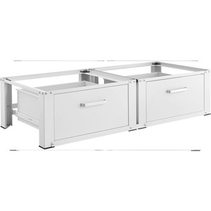Base para Lavadora con Doble Cajón, Diseño Profesional, Gabinete Metálico Manual para Lavadora y Secadora, Blanco - Product Image 3