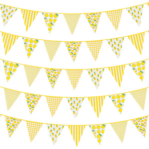 Guirnalda de Banderines Triangulares de Algodón con Estampado Floral Pastel, 10 Metros, 36 Piezas, Decoración para Fiestas de Cumpleaños Infantiles, Bodas, Graduaciones, Ramadán - Product Image 6