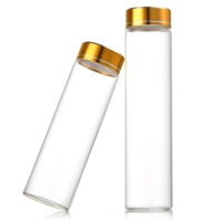 Bouteille de stockage en verre borosilicaté transparent à fond plat de 47mm Récipient alimentaire vide avec bouchon à vis pour crème de soin de la peau Mascara