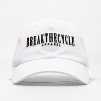 Gorra deportiva ajustable personalizada OEM, gorra de béisbol sin estructura con bordado blanco