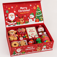 Boîte d'emballage pliable en carton imprimé aux couleurs vives pour cadeaux de Noël pour enfants, service de marquage pour petites entreprises