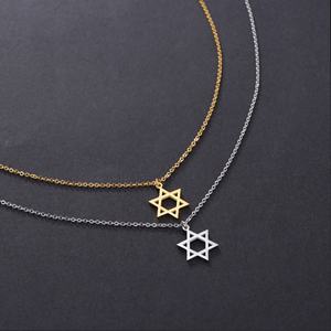 Collar de Oro Antideslustre de 18K, Collar de Acero Inoxidable con Estrella de David, Estrella Judía Religiosa para Mujeres, Hombres y Niñas - Product Image 3