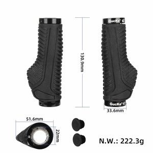 Poignées de guidon de vélo de montagne Black Gucke Lock-On, poignées ergonomiques verrouillables Gucke, équipement de cyclisme, gants en caoutchouc antidérapants - Product Image 2