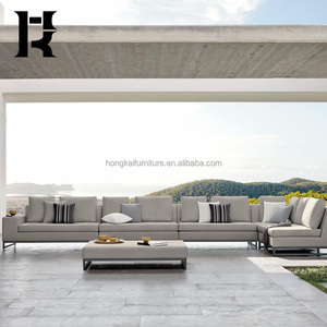 Ensemble de canapés d'extérieur en aluminium de style moderne avec coussins et oreillers, pour hôtel, patio et balcon, salon, meubles imperméables - Product Image 1