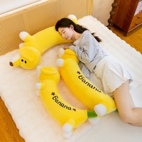 Coussin de couchage long créatif en forme de chien banane à câliner, super doux, en peluche et coton PP, jouet en peluche, cadeau d'anniversaire