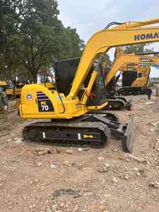 Excavatrice d'occasion Komastu PC70 7 tonnes, d'origine japonaise, en bon état, avec pompe hydraulique et vanne Kawasaki, pompe à engrenages du moteur - Product Image 3
