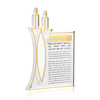 Plaque de prière Hadlakas Neiros en acrylique transparent avec motif bougie dorée pour l'éclairage du Shabbat, décoration de maison juive, cadeau Judaica