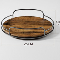 Plateaux ronds en bois de 25 cm, taille personnalisée, logo, artisanat en bois