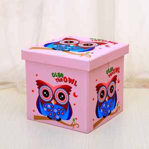 Pouf de rangement pour jouets, tabouret pliable avec impression pour salon et chambre à coucher, siège de repos en Oxford - Product Image 4