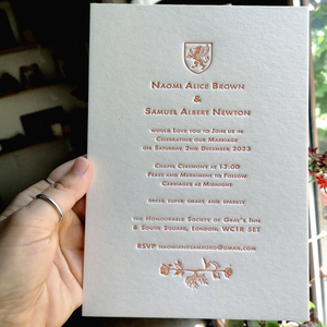Invitación de Boda Sencilla y Elegante Personalizada, Papel con Borde Decorativo Hecho a Mano, Grabado en Relieve/Bajo Relieve, Invitaciones Sencillas para Celebración de Matrimonio - Product Image 5