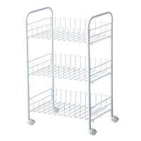 Chariot de rangement pour légumes et fruits en acier avec revêtement en poudre, fabriqué en Chine, chariot de cuisine pas cher