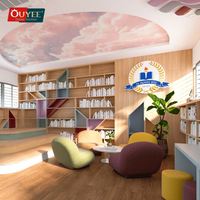 Étagère de bibliothèque en bois moderne, présentoir gondole pour école, armoire de présentation avec couleur et taille personnalisées