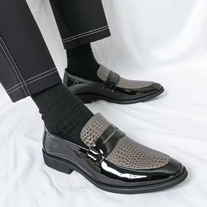 Chaussures habillées en cuir pour hommes, grande taille, rehaussantes, respirantes, légères, antidérapantes, à enfiler, élégantes, pour affaires et mariages - Product Image 5