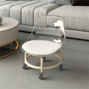 Transparent Swivel <strong>Casters</strong> Modern Acrylic Baby Step Stool and <strong>Ottoman</strong> for Home Bedroom Use - Product Image 4