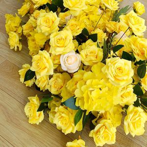 Flor <span class=keywords><strong>de</strong></span> Seda Amarilla <span class=keywords><strong>en</strong></span> Oferta, Flor Artificial <span class=keywords><strong>para</strong></span> Decoración <span class=keywords><strong>de</strong></span> Bodas, Fiestas, Hoteles, Fondo <span class=keywords><strong>de</strong></span> Pared, Adorno <span class=keywords><strong>para</strong></span> Camino <span class=keywords><strong>de</strong></span> <span class=keywords><strong>Mesa</strong></span> - Product Image 6
