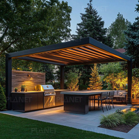 Cuisine extérieure modulaire de luxe avec grill et évier en acier inoxydable 304, résistante aux intempéries, pour jardin ou villa