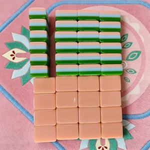 Juego de Fichas de Mahjong Portátiles de Lujo, Color Rosa Cristal, 160 Piezas, con Diseño Pintado a Mano, Bolsa de Terciopelo Gratis, Acrílico de 3 Capas - Product Image 5