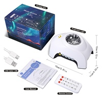 Lampe de projection d'aurores boréales USB, ciel étoilé, motif d'eau, lumière laser pour l'atmosphère musicale, veilleuse