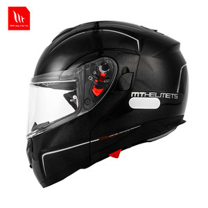 Casque modulaire unisexe toutes saisons MTHELMETS FF CE/ABS à dégagement rapide pour la course et le cruiser, homologué ECE, design uni noir - Product Image 1