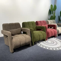 Fauteuil d'appoint moderne en tissu peluche, modèle 8126, fauteuil simple capitonné pour salon, chambre à coucher