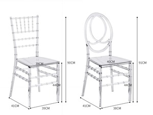 Sedia Trasparente in PVC Stile Cristallo per Hotel, Sale Banchetti, Cerimonie Nuziali, Attività all'Aperto, Sedia Napoleon in Plastica Effetto Bambù - Product Image 3