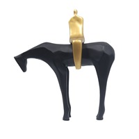 Figurines d'animaux écologiques et créatives, personnage de cheval assis, ornements simples, artisanat en résine de bureau, accessoires de décoration intérieure