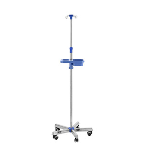 Stainless Steel IV Drip Stand Height Adjustable Mobile Cross Base Hospital Use - Product Image 5