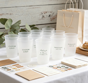 Custom Printed Reusable Frosted <b>Plastic</b> Cup 12oz Party Drinking Tumbler for Event Favors Promotional Gifts - Product Image 5