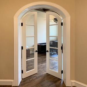 Puerta Francesa Arqueada Moderna Personalizada BASEN con Aislamiento Acústico para Dormitorio, Sala de Estar, Apartamento, Puertas Interiores Dobles de Madera Transparentes - Product Image 5