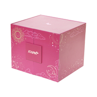 Boîte de calendrier de l'avent rose en carton de feuille d'or à impression personnalisée boîte de cadeau de maquillage beauté 24 jours grande boîte de calendrier de Noël vide bricolage